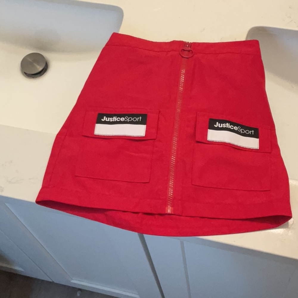 Cute girls red skirt